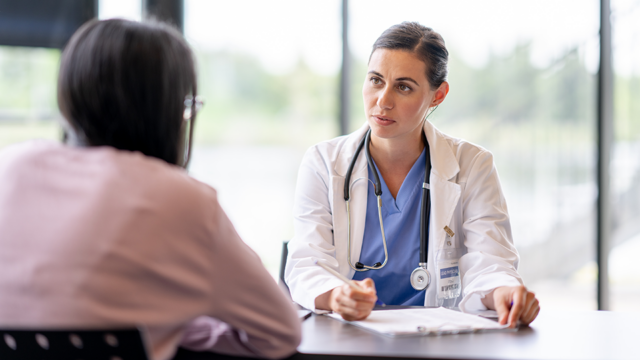 A doctor in discussion with a patient